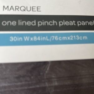 Fabric drape Gray pewter curtain panel 30” x 84” faux silk washable pinch pleat